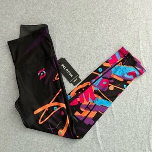Peloton Black Leggings with Colorful Accents